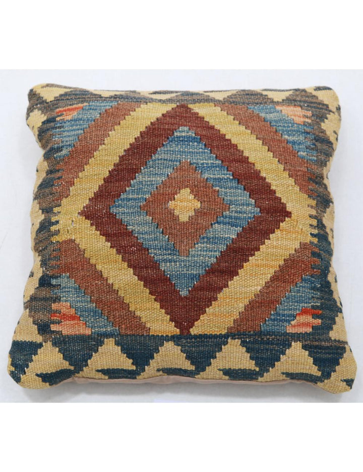 Afghan Tribal Pillow 1' 5" x 1' 5" Hand-Woven