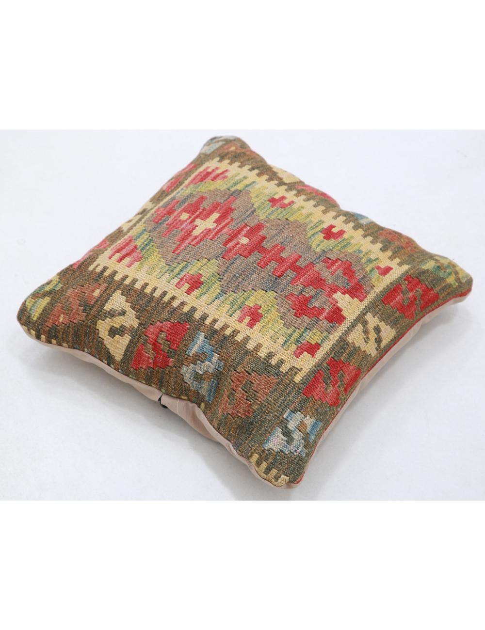 Hand Woven Tribal  Wool Pillow 1' 5" x 1' 5" - No. AT21968