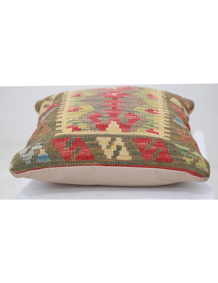 Hand Woven Tribal  Wool Pillow 1' 5" x 1' 5" - No. AT21968