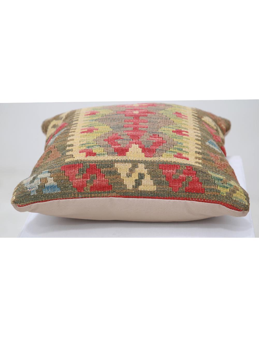 Afghan Tribal Pillow 1' 5" x 1' 5" Hand-Woven detail