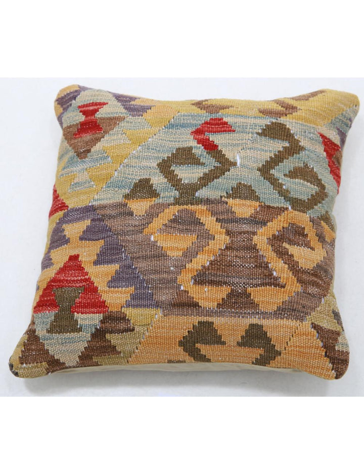 Afghan Tribal Pillow 1' 5" x 1' 5" Hand-Woven