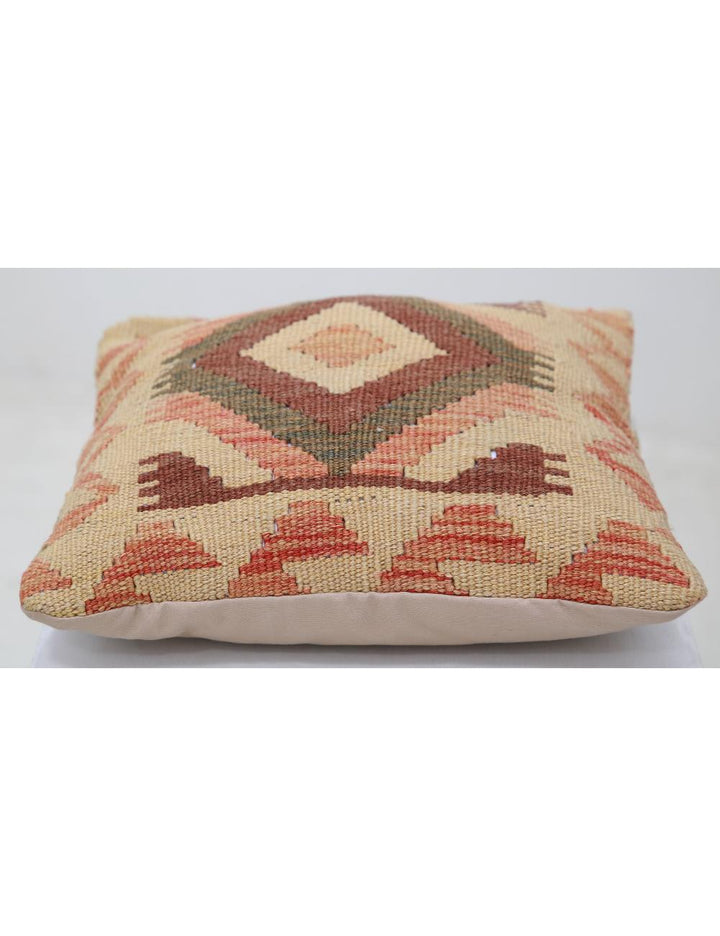 Afghan Tribal Pillow 1' 5" x 1' 5" Hand-Woven detail