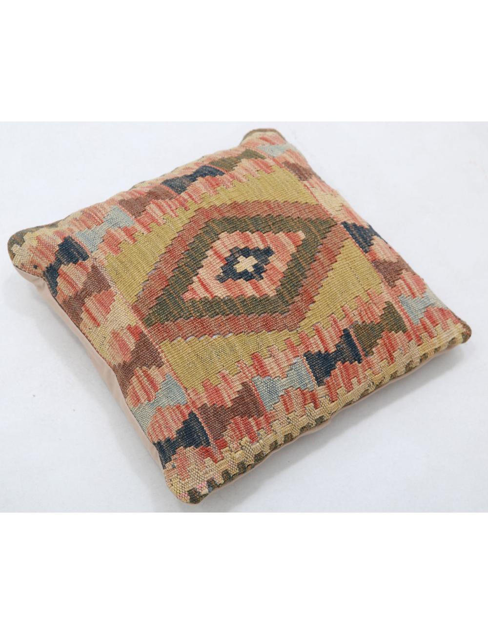 Hand Woven Tribal  Wool Pillow 1' 5" x 1' 5" - No. AT98912