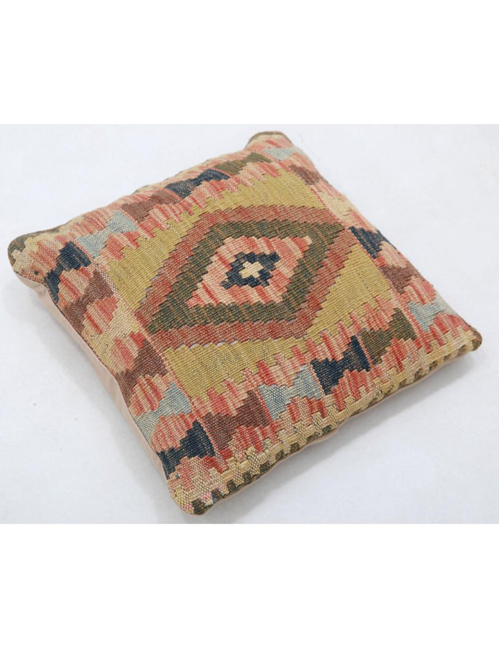 Hand Woven Tribal  Wool Pillow 1' 5" x 1' 5" - No. AT98912