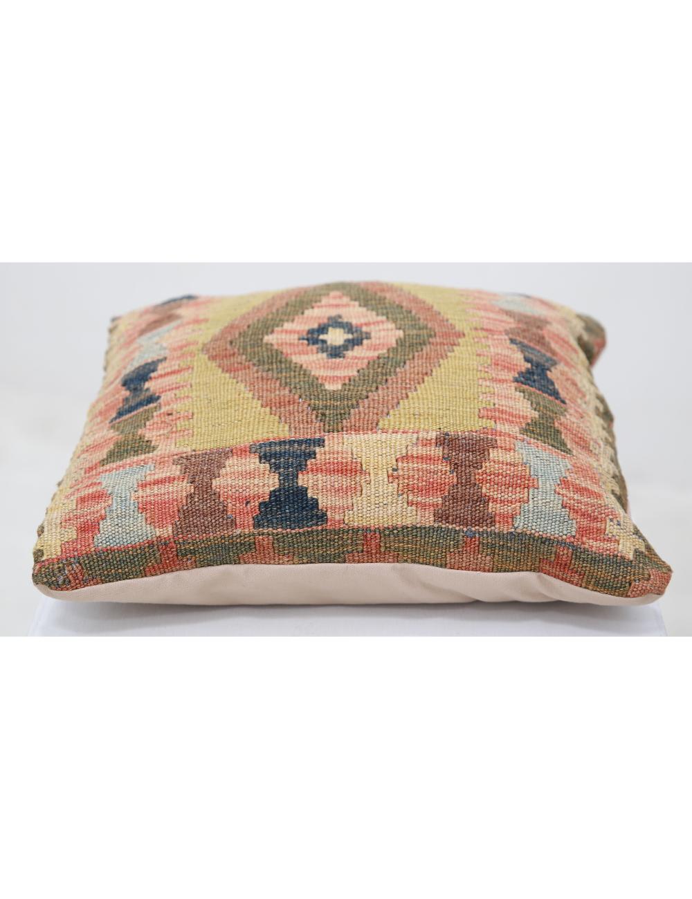 Hand Woven Tribal  Wool Pillow 1' 5" x 1' 5" - No. AT98912