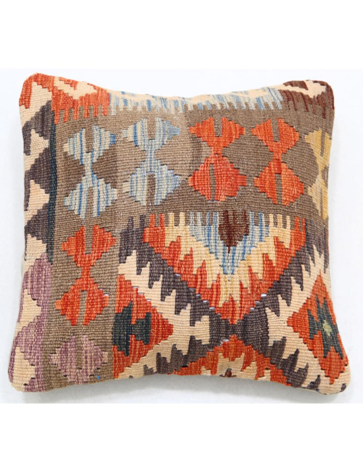 Hand Woven Tribal  Wool Pillow 1' 5" x 1' 5" - No. AT99816
