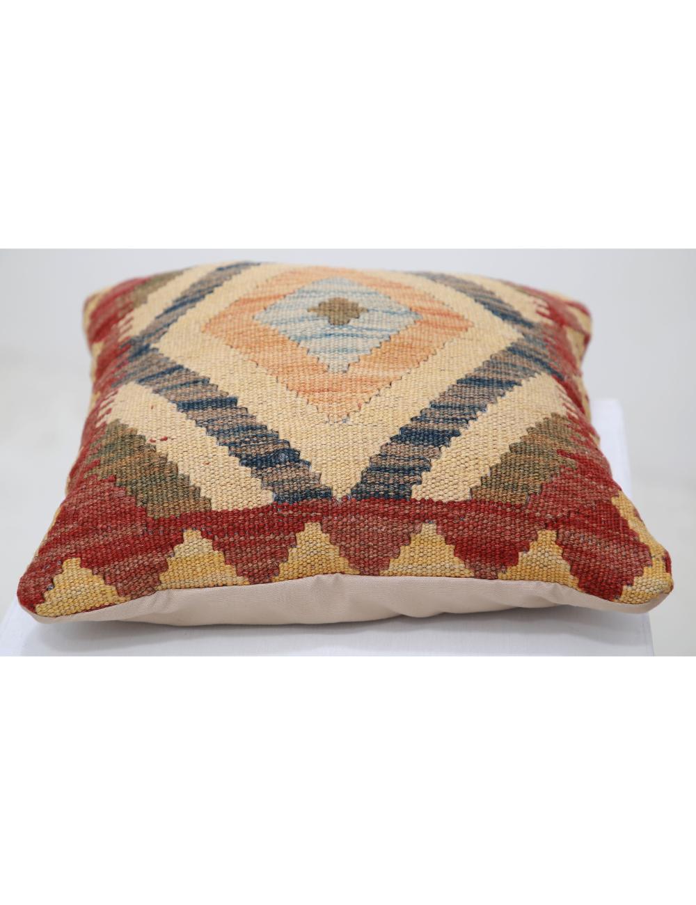 Afghan Tribal Pillow 1' 5" x 1' 5" Hand-Woven detail
