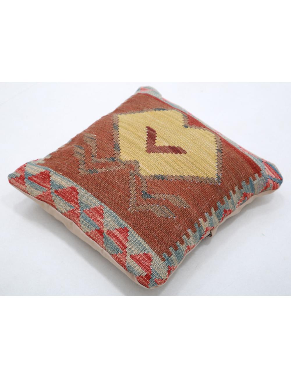 Afghan Tribal Pillow 1' 5" x 1' 5" Hand-Woven detail