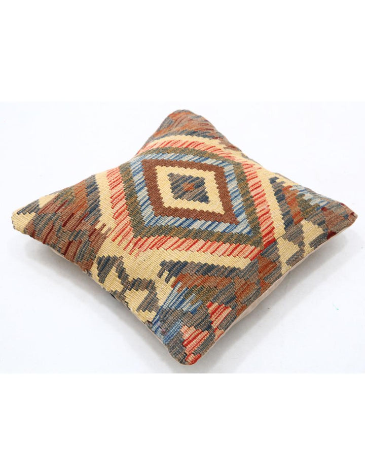 Hand Woven Tribal  Wool Pillow 1' 5" x 1' 5" - No. AT24164