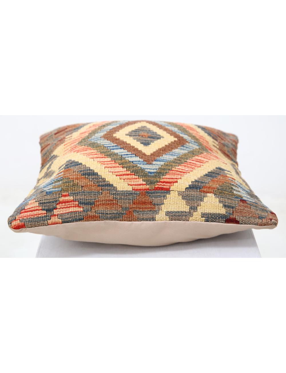 Afghan Tribal Pillow 1' 5" x 1' 5" Hand-Woven detail