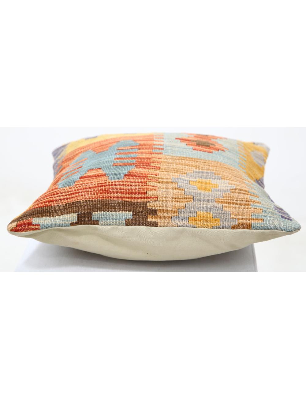 Afghan Tribal Pillow 1' 5" x 1' 5" Hand-Woven detail