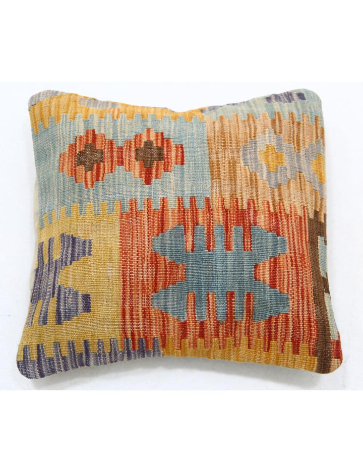 Afghan Tribal Pillow 1' 5" x 1' 5" Hand-Woven