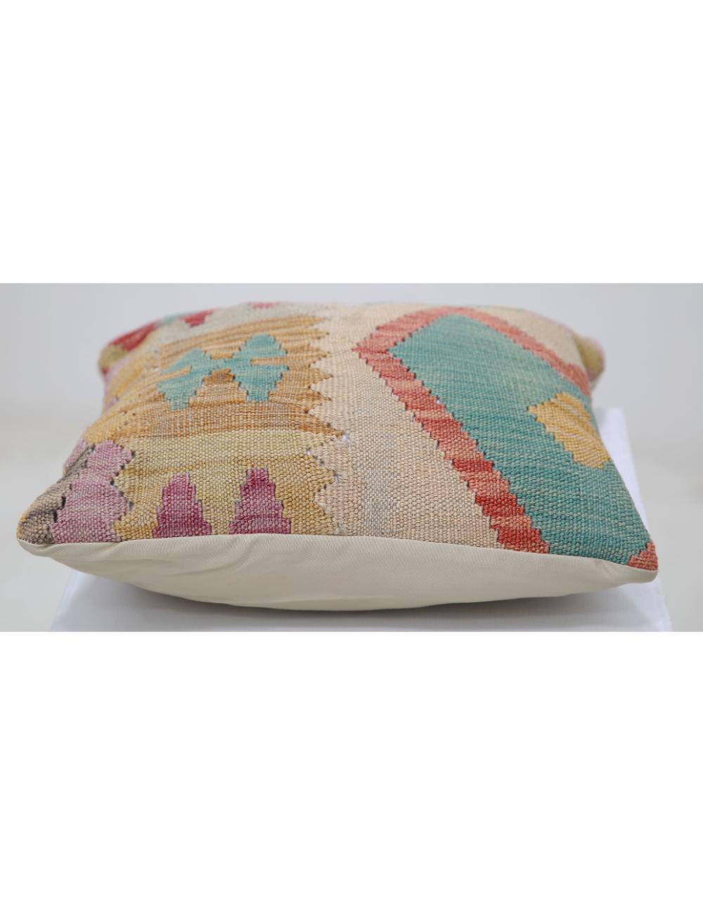 Afghan Tribal Pillow 1' 5" x 1' 5" Hand-Woven detail