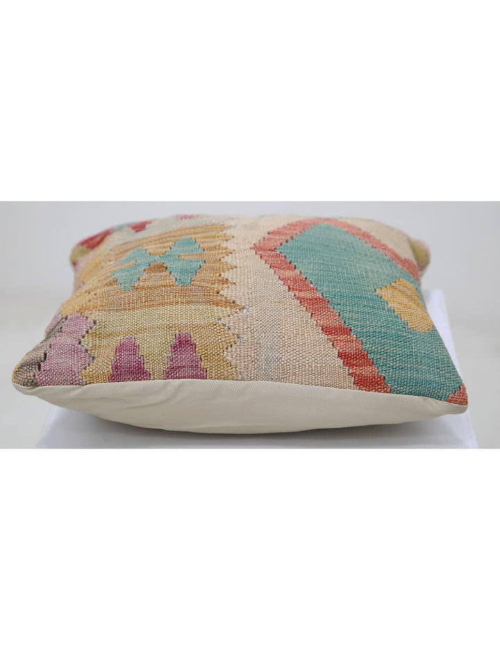 Afghan Tribal Pillow 1' 5" x 1' 5" Hand-Woven detail