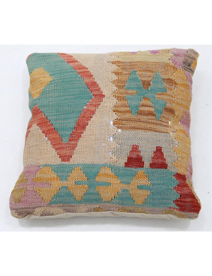 Hand Woven Tribal  Wool Pillow 1' 5" x 1' 5" - No. AT39209