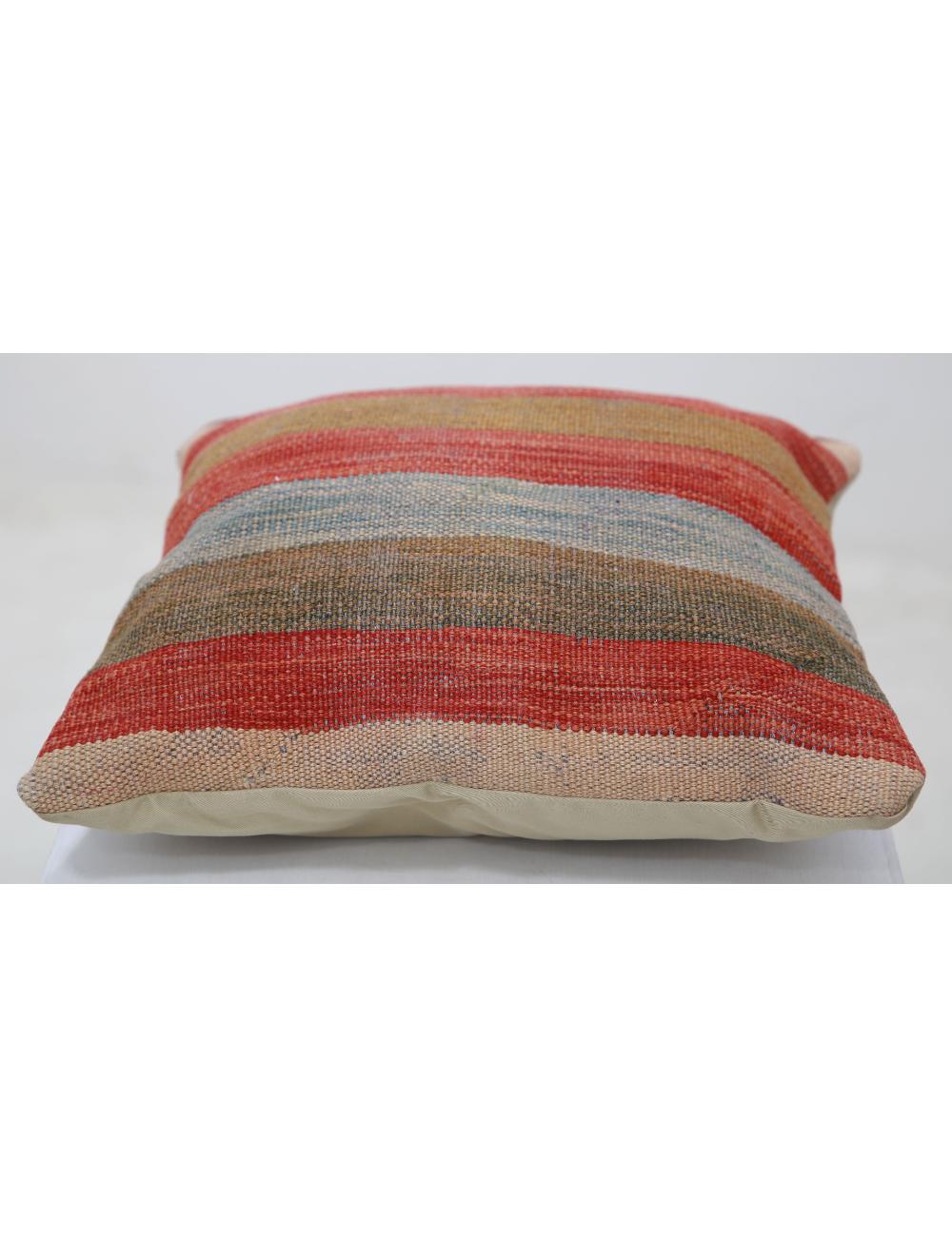 Afghan Tribal Pillow 1' 5" x 1' 5" Hand-Woven detail