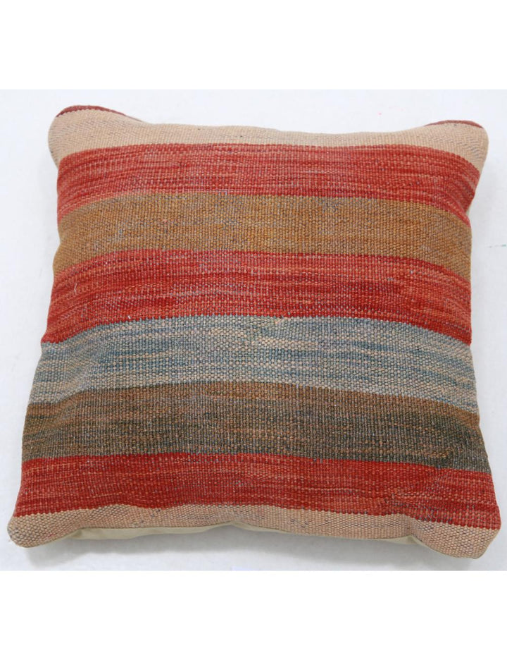 Hand Woven Tribal  Wool Pillow 1' 5" x 1' 5" - No. AT33751