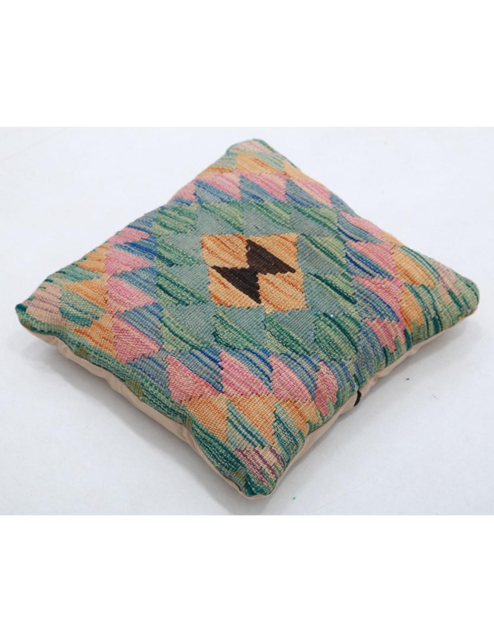 Hand Woven Tribal  Wool Pillow 1' 5" x 1' 5" - No. AT18612