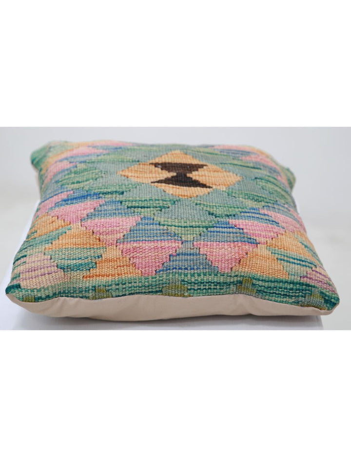 Hand Woven Tribal  Wool Pillow 1' 5" x 1' 5" - No. AT18612