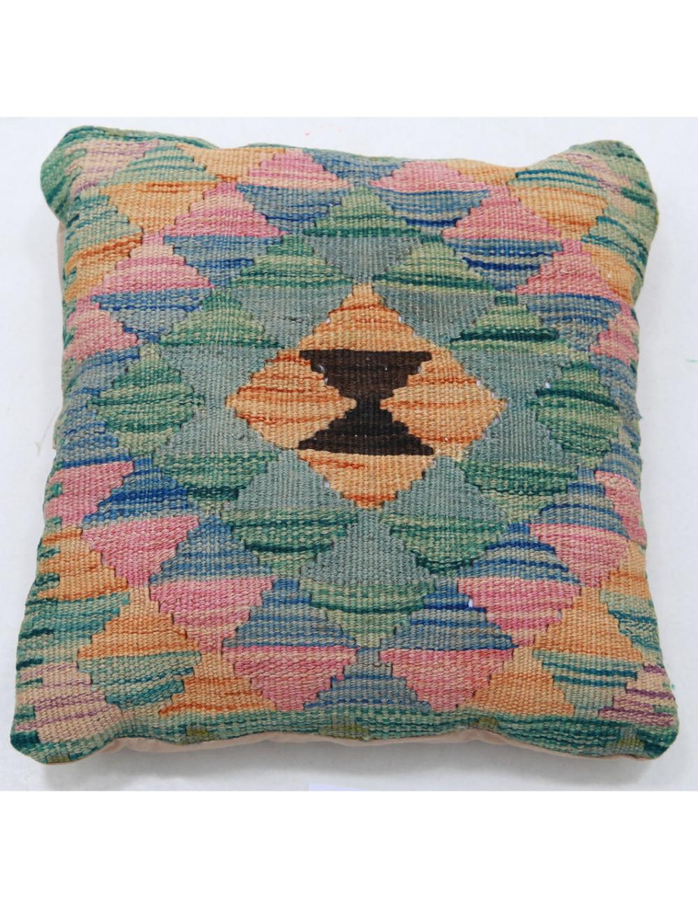Hand Woven Tribal  Wool Pillow 1' 5" x 1' 5" - No. AT18612