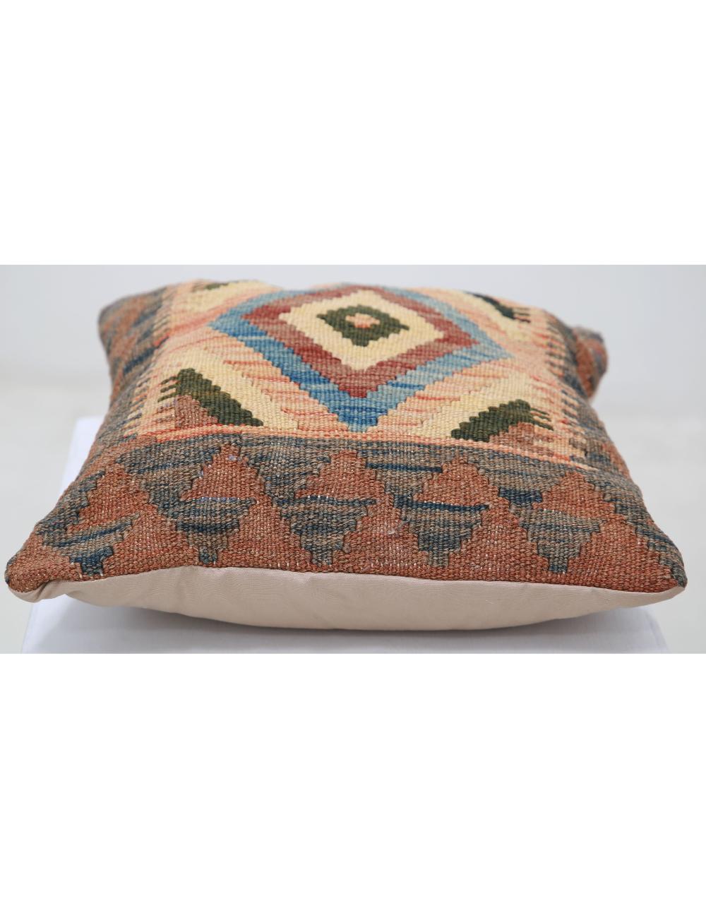 Afghan Tribal Pillow 1' 5" x 1' 5" Hand-Woven detail