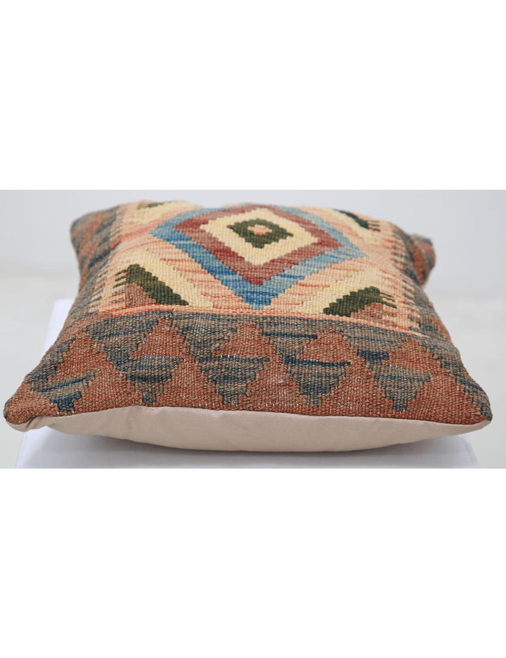 Afghan Tribal Pillow 1' 5" x 1' 5" Hand-Woven detail