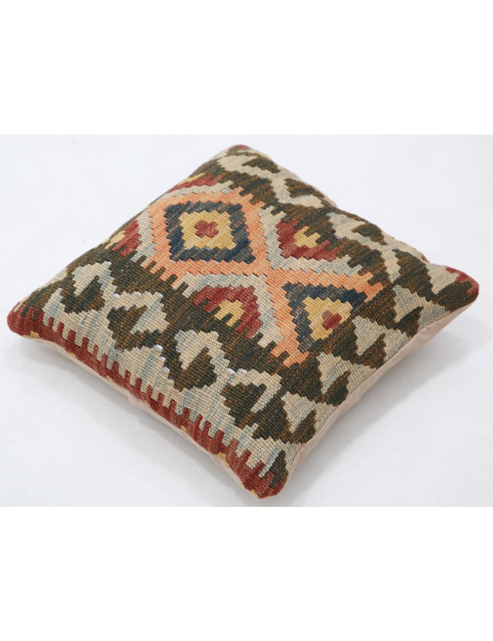 Hand Woven Tribal  Wool Pillow 1' 5" x 1' 5" - No. AT44786