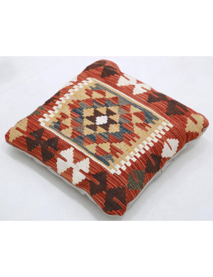 Afghan Tribal Pillow 1' 5" x 1' 5" Hand-Woven detail