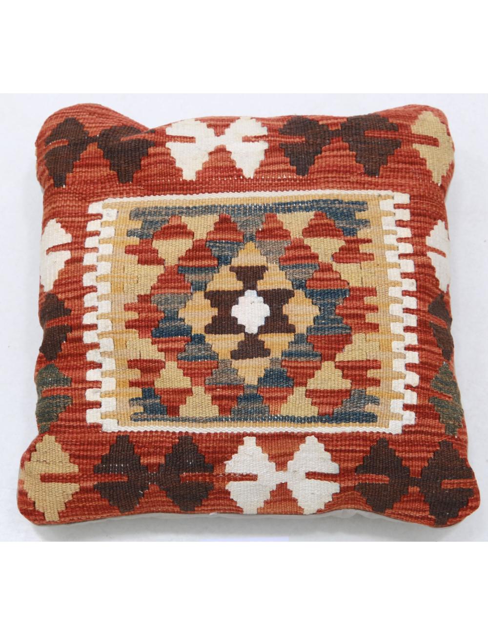 Afghan Tribal Pillow 1' 5" x 1' 5" Hand-Woven