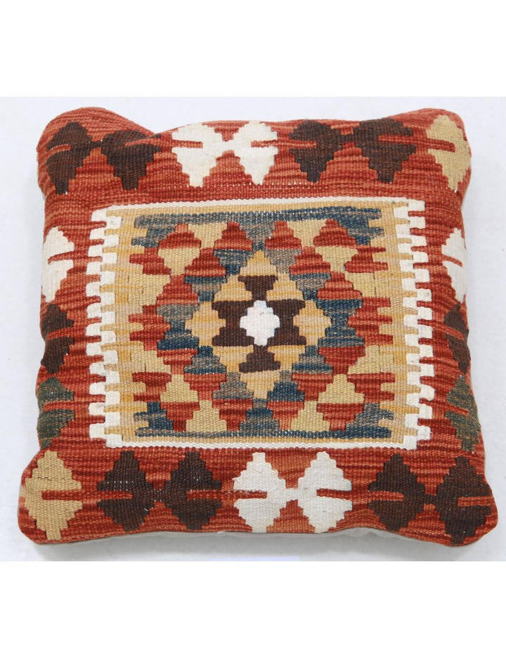 Afghan Tribal Pillow 1' 5" x 1' 5" Hand-Woven