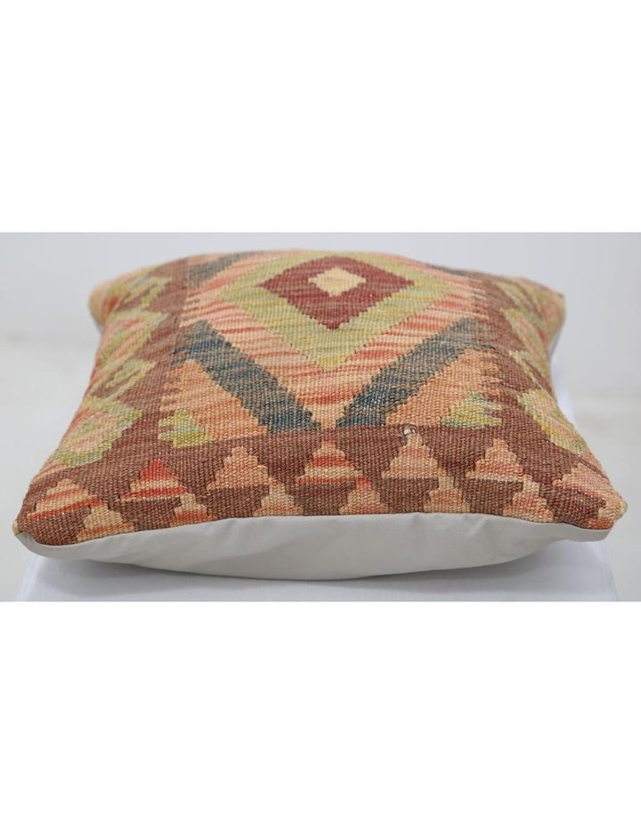 Afghan Tribal Pillow 1' 5" x 1' 5" Hand-Woven detail
