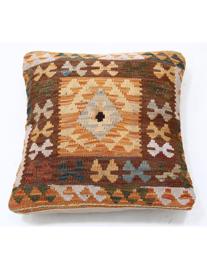 Hand Woven Tribal  Wool Pillow 1' 5" x 1' 5" - No. AT29521