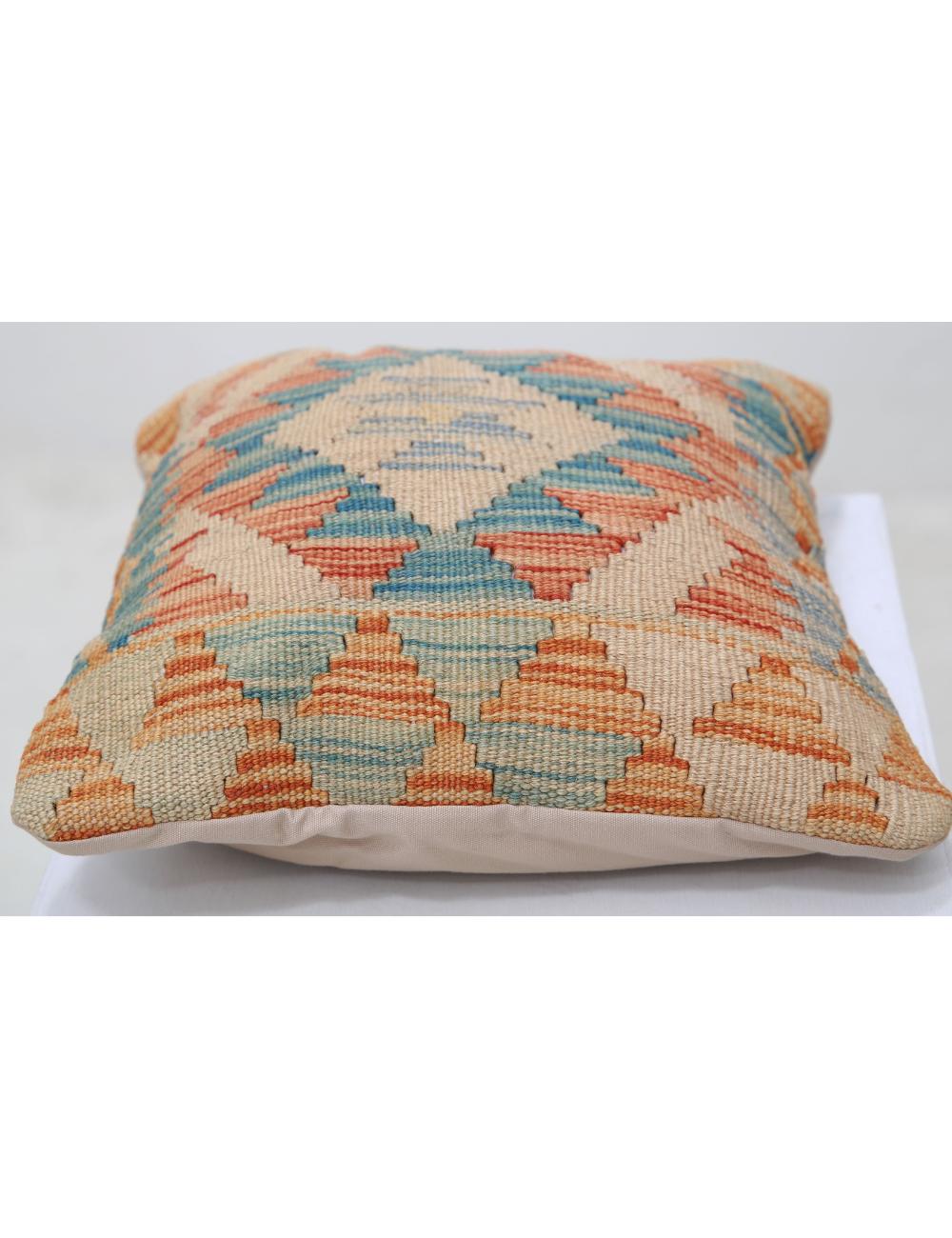 Afghan Tribal Pillow 1' 5" x 1' 5" Hand-Woven detail