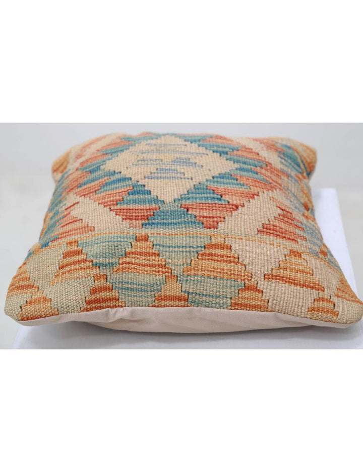 Afghan Tribal Pillow 1' 5" x 1' 5" Hand-Woven detail