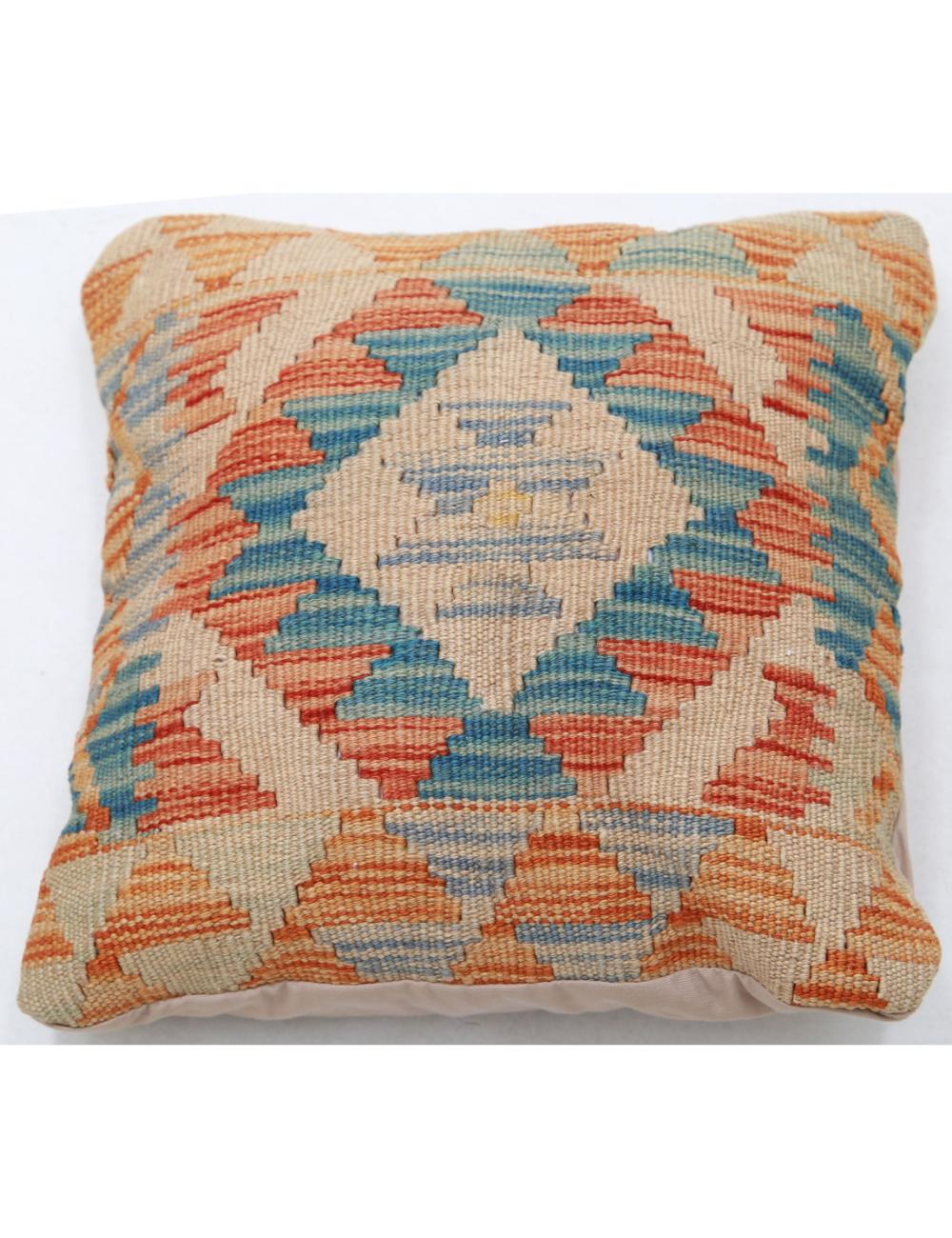 Afghan Tribal Pillow 1' 5" x 1' 5" Hand-Woven