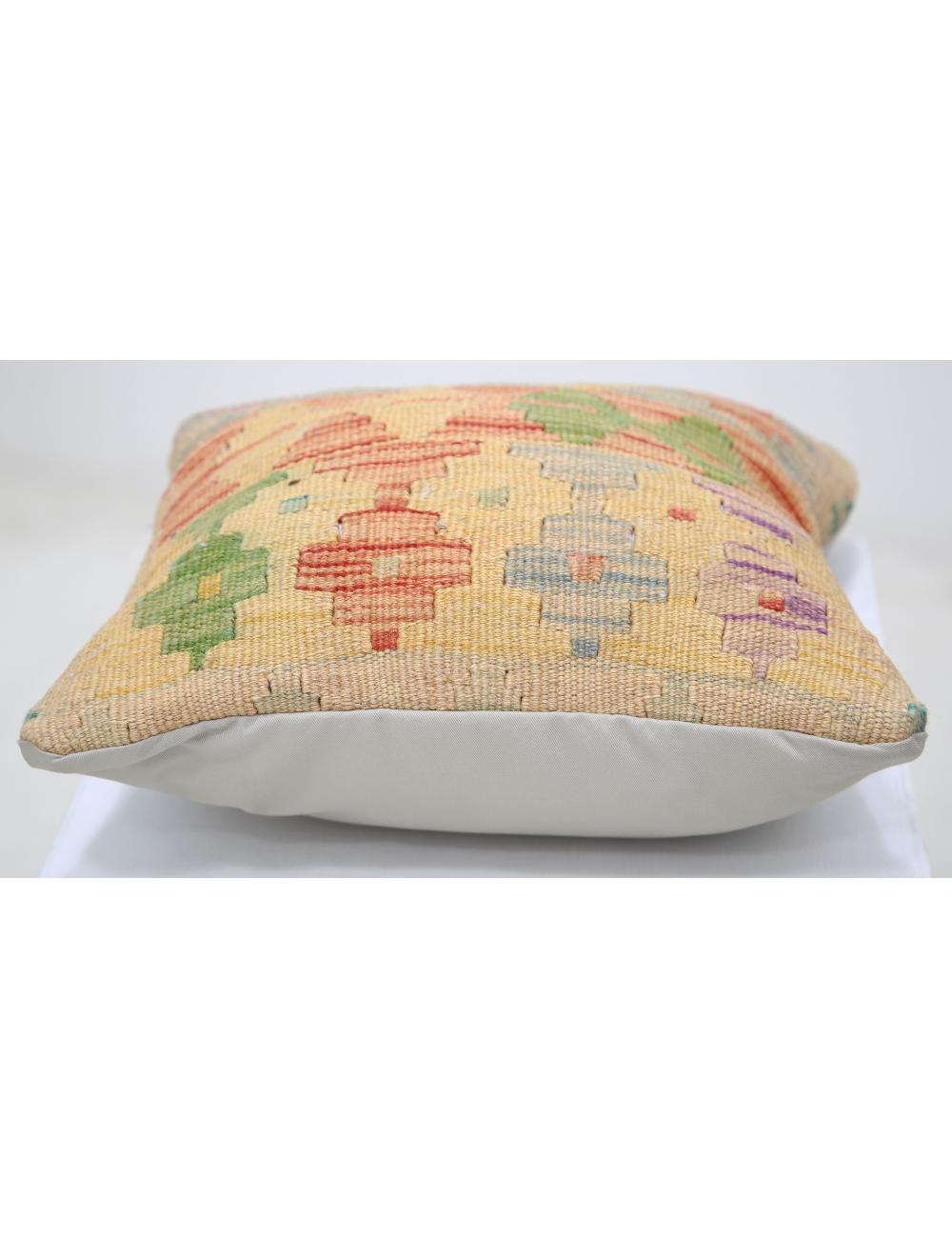 Afghan Tribal Pillow 1' 5" x 1' 5" Hand-Woven detail