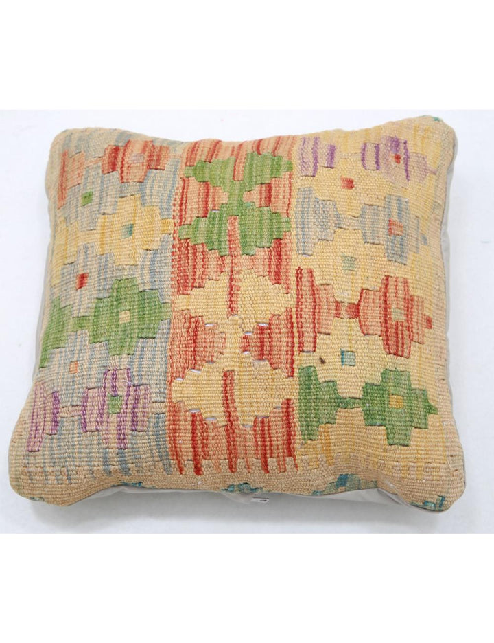 Afghan Tribal Pillow 1' 5" x 1' 5" Hand-Woven
