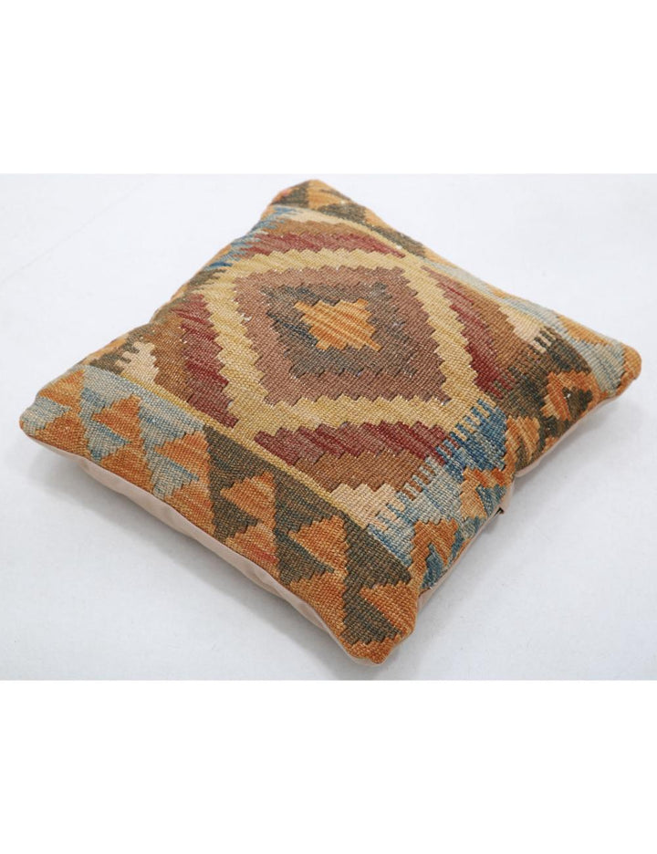 Hand Woven Tribal  Wool Pillow 1' 5" x 1' 5" - No. AT16513