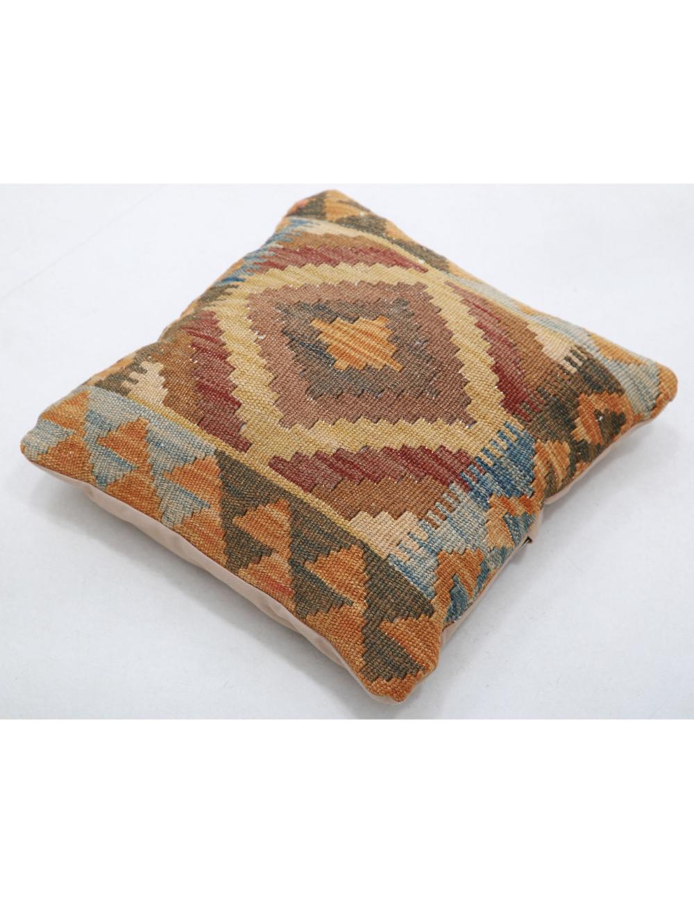 Hand Woven Tribal  Wool Pillow 1' 5" x 1' 5" - No. AT16513