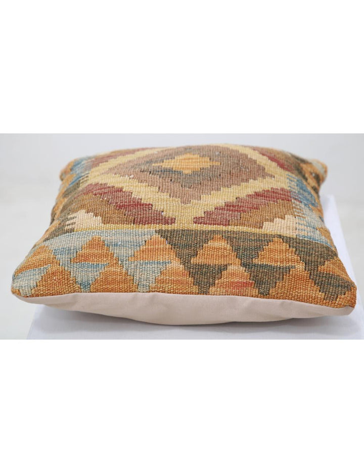 Afghan Tribal Pillow 1' 5" x 1' 5" Hand-Woven detail