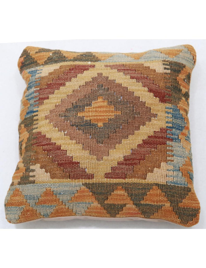 Hand Woven Tribal  Wool Pillow 1' 5" x 1' 5" - No. AT16513