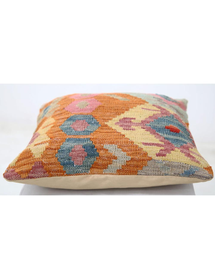 Afghan Tribal Pillow 1' 5" x 1' 5" Hand-Woven detail