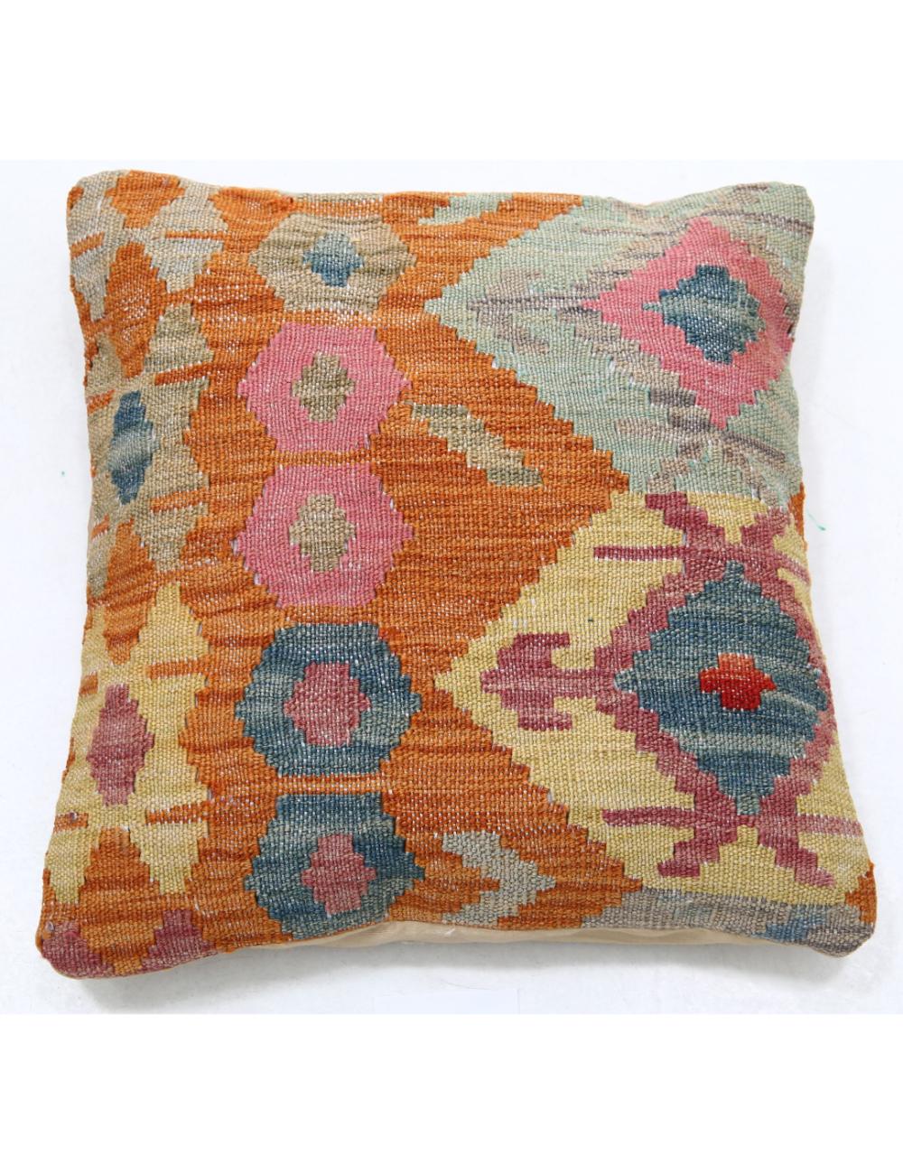 Hand Woven Tribal  Wool Pillow 1' 5" x 1' 5" - No. AT19700