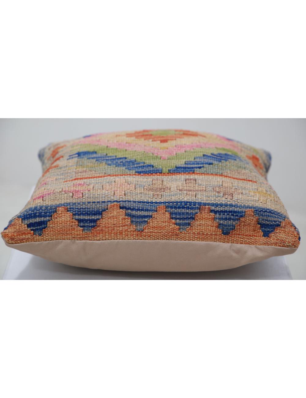 Afghan Tribal Pillow 1' 5" x 1' 5" Hand-Woven detail