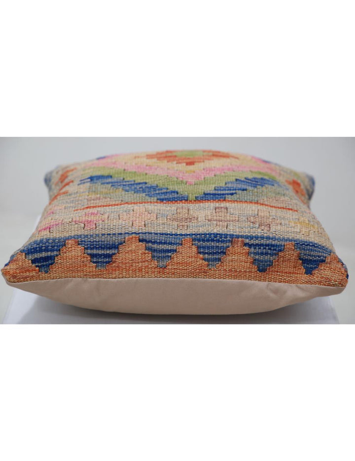 Afghan Tribal Pillow 1' 5" x 1' 5" Hand-Woven detail