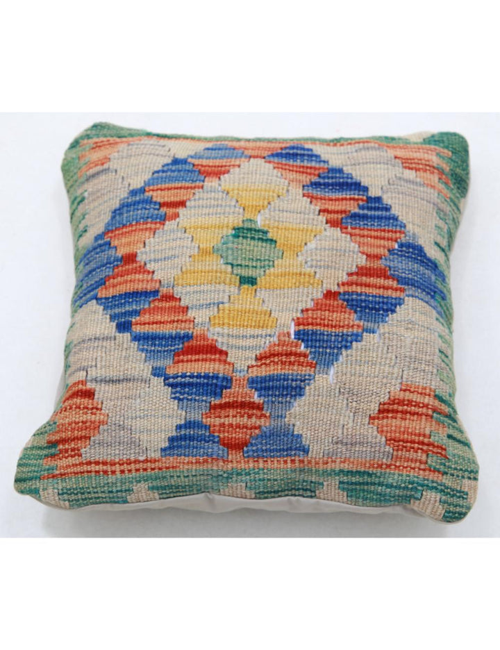 Afghan Tribal Pillow 1' 5" x 1' 5" Hand-Woven
