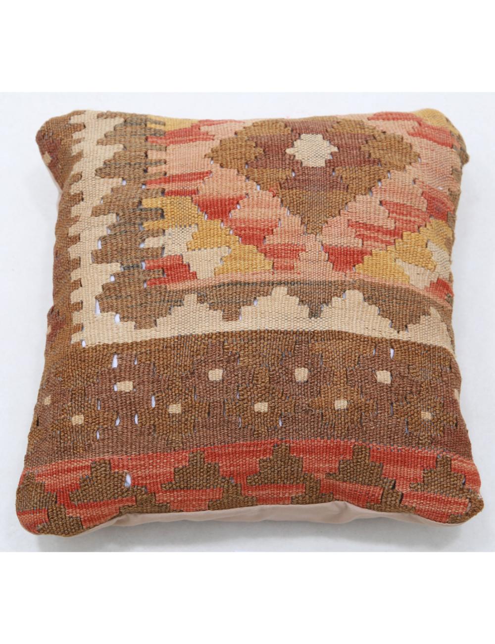Hand Woven Tribal  Wool Pillow 1' 5" x 1' 5" - No. AT36682