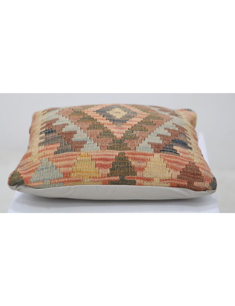 Afghan Tribal Pillow 1' 5" x 1' 5" Hand-Woven detail