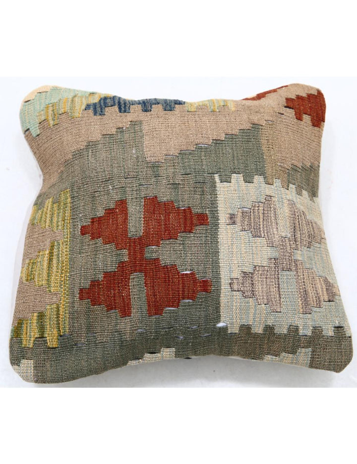 Afghan Tribal Pillow 1' 5" x 1' 5" Hand-Woven