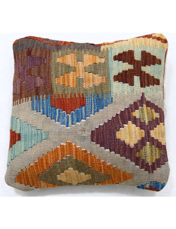 Afghan Tribal Pillow 1' 5" x 1' 5" Hand-Woven